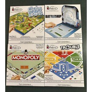 Colorforms Hasbro Board Games Trouble, Chutes&Ladders, Monopoly, Battleship NIB